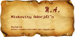 Miskovity Adorján névjegykártya